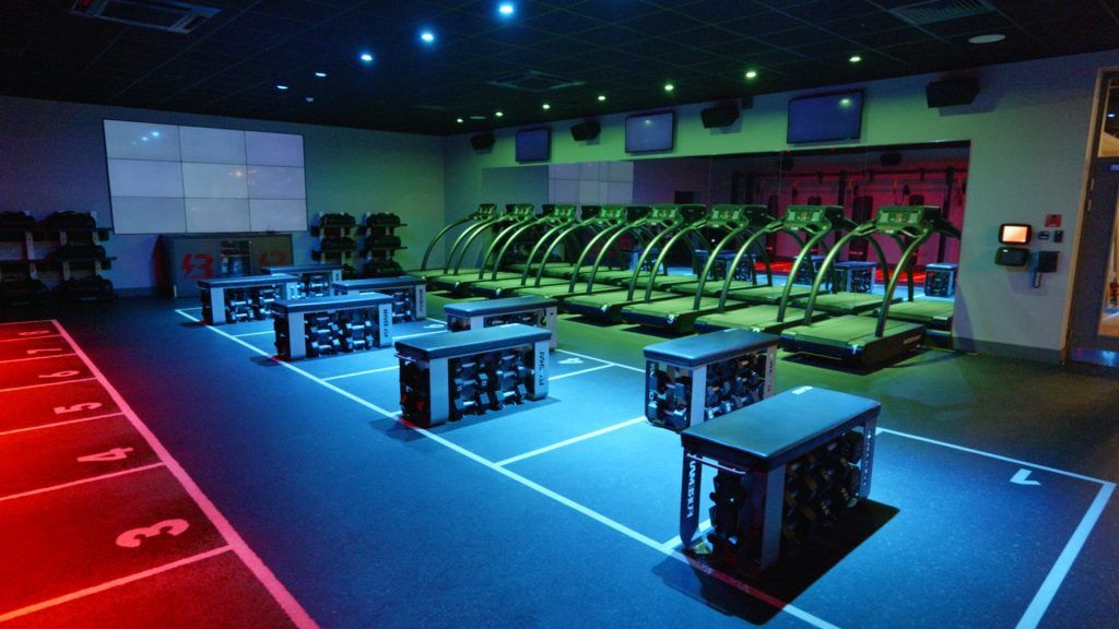 Indoor gym fitness class