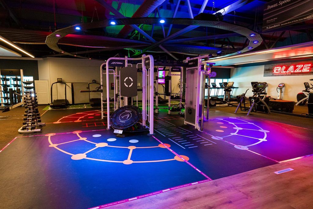 Empty fitness area in gym