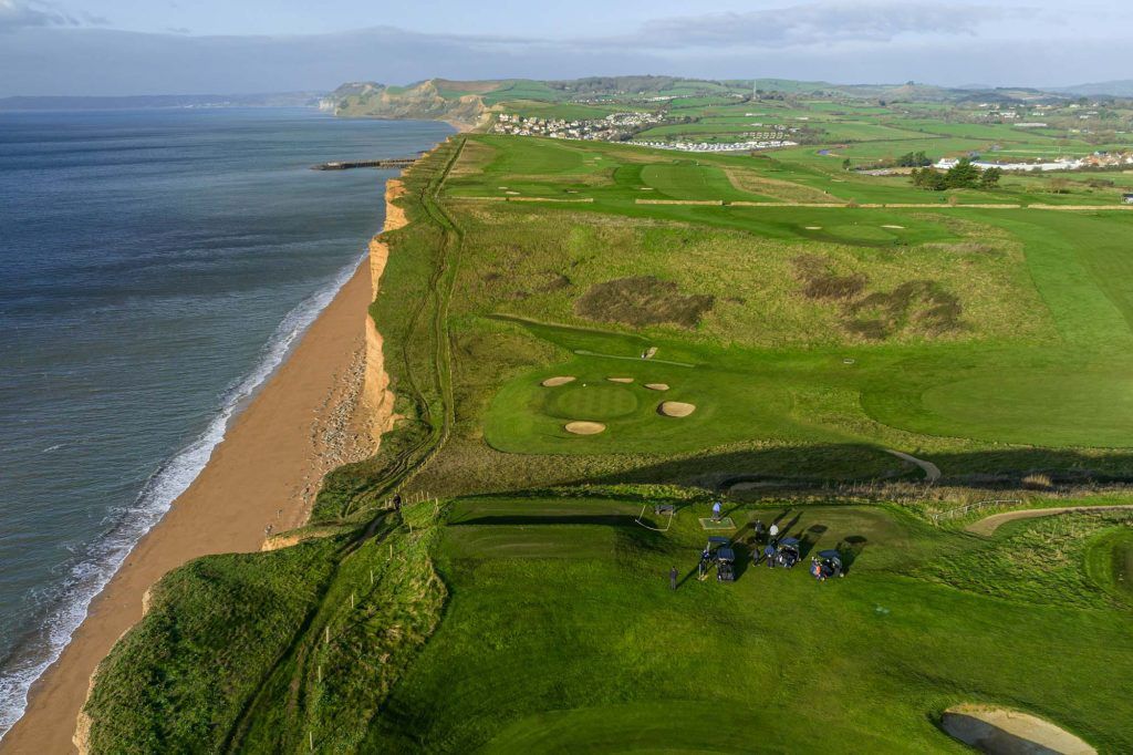 Aerial view of golf course