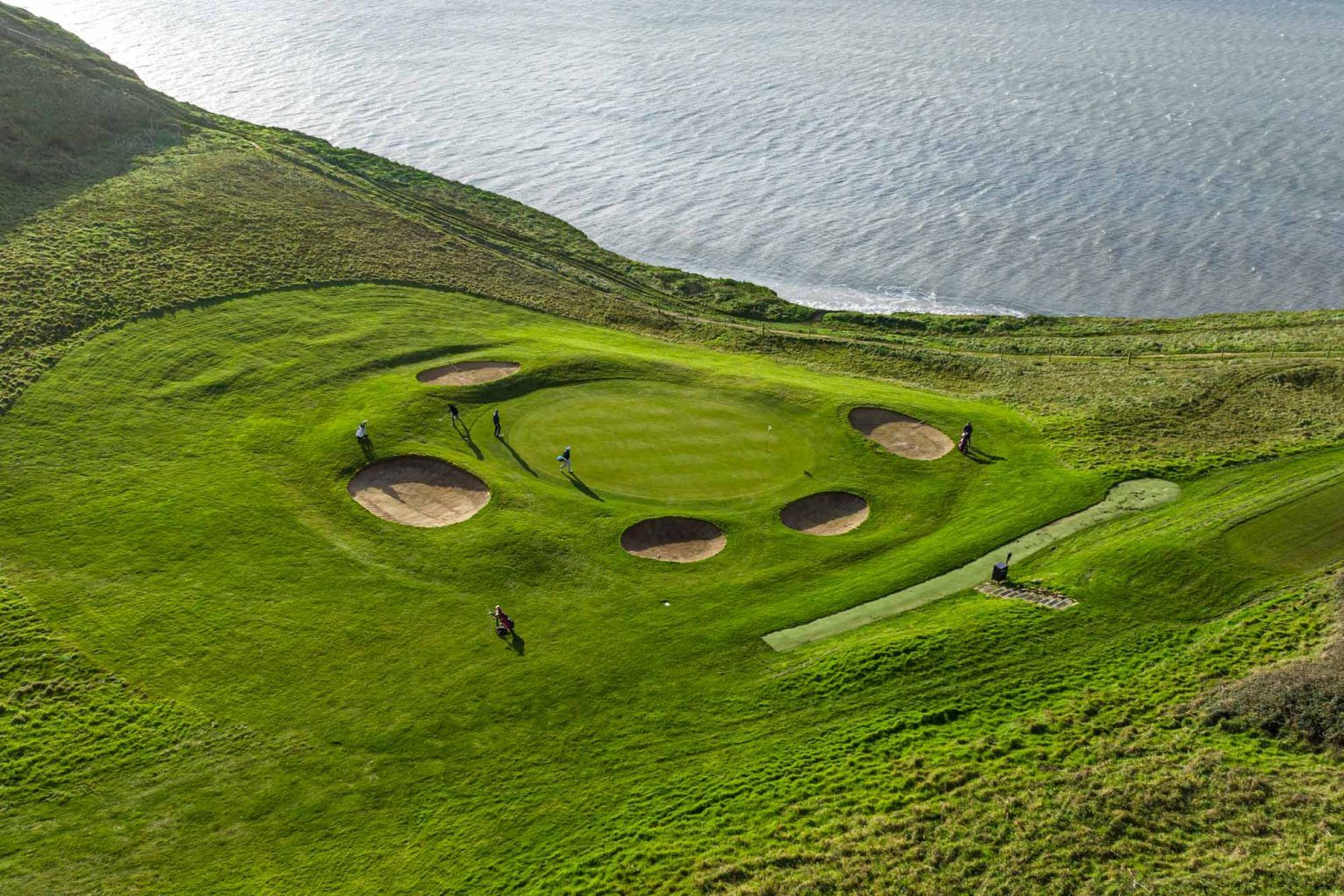 Aerial view of golf green