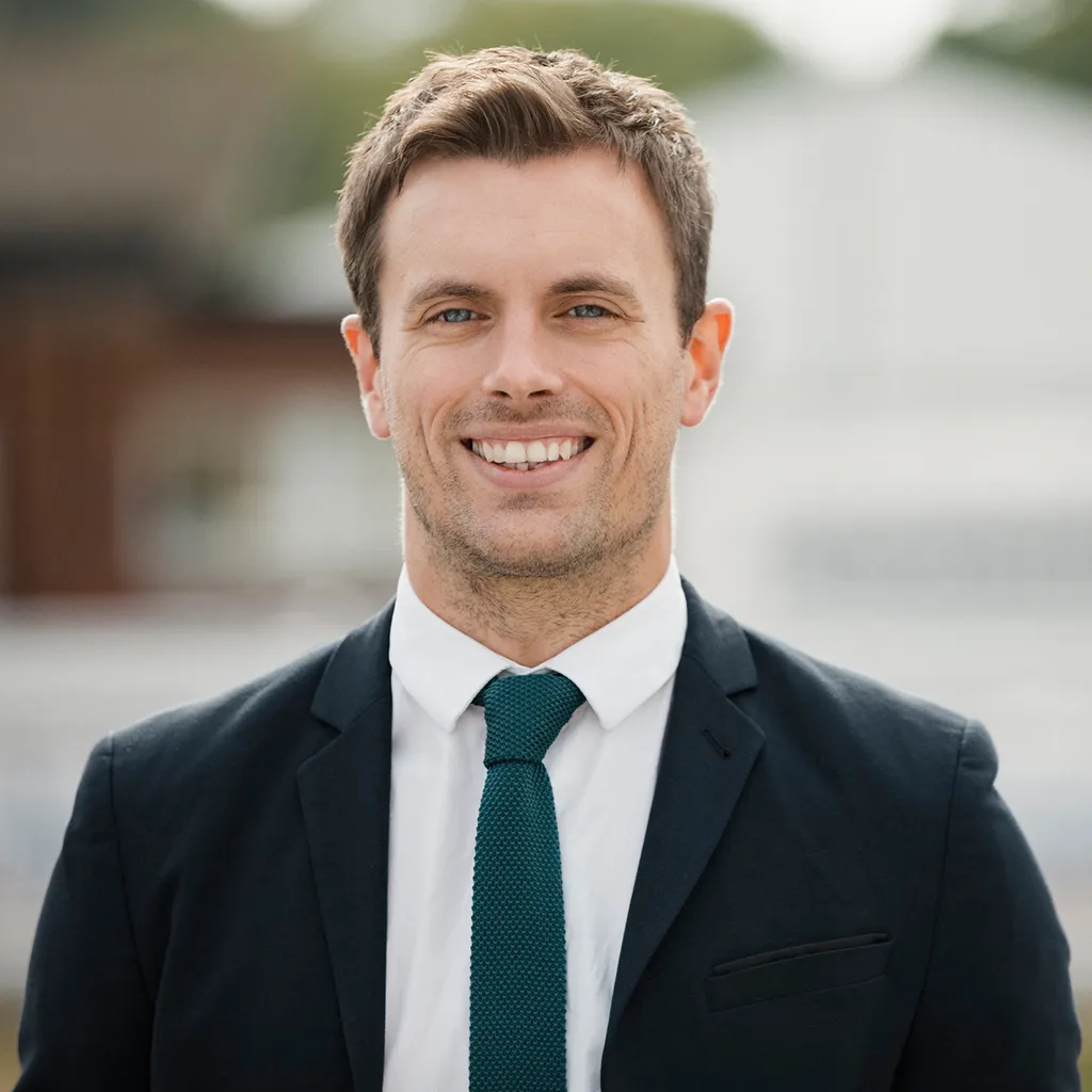 Business Headshot with Blurred Background of Workplace