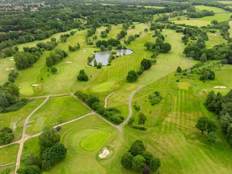 Drone picture of a golf course